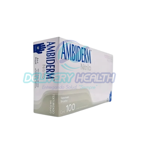Guantes de Nitrilo Azul Ambiderm Royaal (Caja con 100 Piezas)