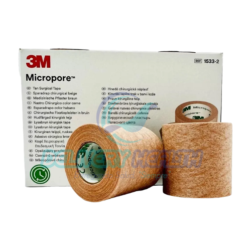 Cinta Micropore 3M Color Piel 5 cm (2”) 1533-2 (Paquete con 6 Rollos)