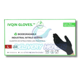 Guantes de Nitrilo Negro Biodegradables Talla M IVQIN (Caja con 100 Piezas)