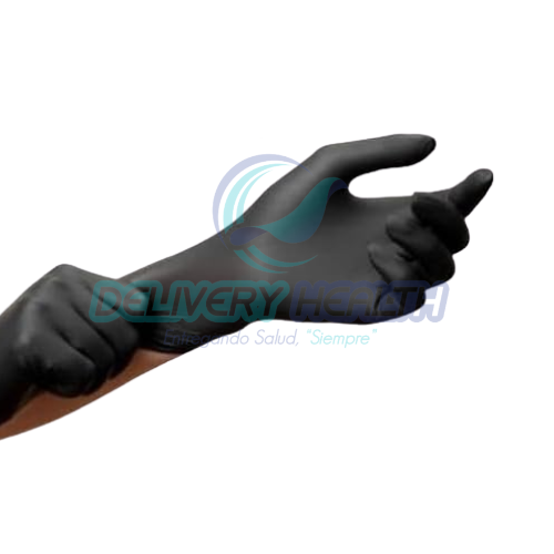 Guantes de Nitrilo Negro Antideslizantes UNISEAL (Desechables)