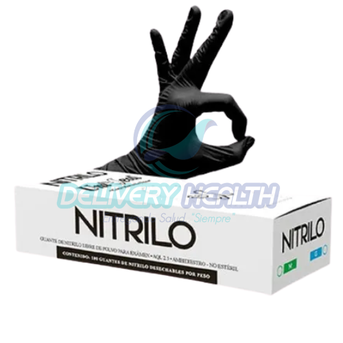 Guantes de Nitrilo Negro Antideslizantes UNISEAL (Desechables)