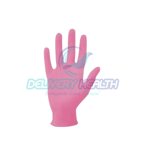 Guante de Nitrilo Rosa Talla CH Ambiderm (Caja con 100 Piezas)