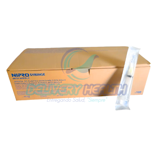 Jeringa 10 ml con Aguja 20G x 32 mm Amarilla Nipro (Caja con 100 Piezas)