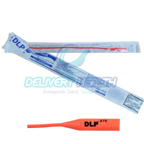 Sonda Latex Nelaton esteril y desechable 40cm calibre 8Fr con 20 piezas marca DLP, Sonda para drenaje medico