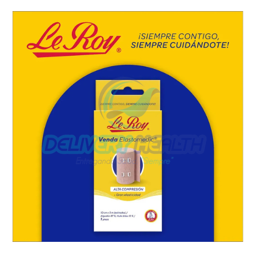 Venda De Alta Compresión Le Roy 10cm X 5m 4.8