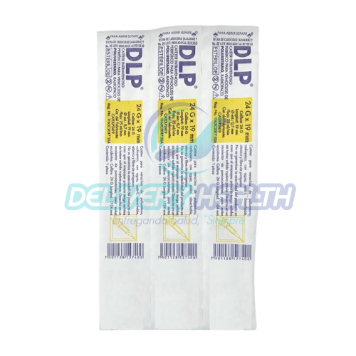 Catéter Venoclisis 24G x 19 mm DLP Caja con 50 Piezas