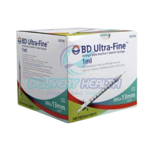 Jeringa de 1 mL con Aguja 30G x 13 mm BD Caja con 100 Piezas