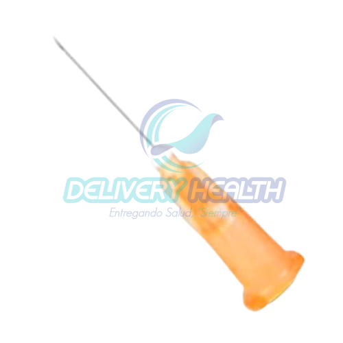 Aguja Hipodérmica 25G x 38 mm (1 1/2”) Naranja NIPRO Caja con 100 Piezas