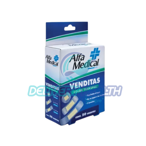 Venditas Adhesivas Transpiel Alfa Medical Caja con 50 Piezas
